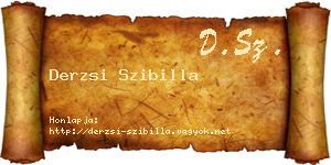Derzsi Szibilla névjegykártya